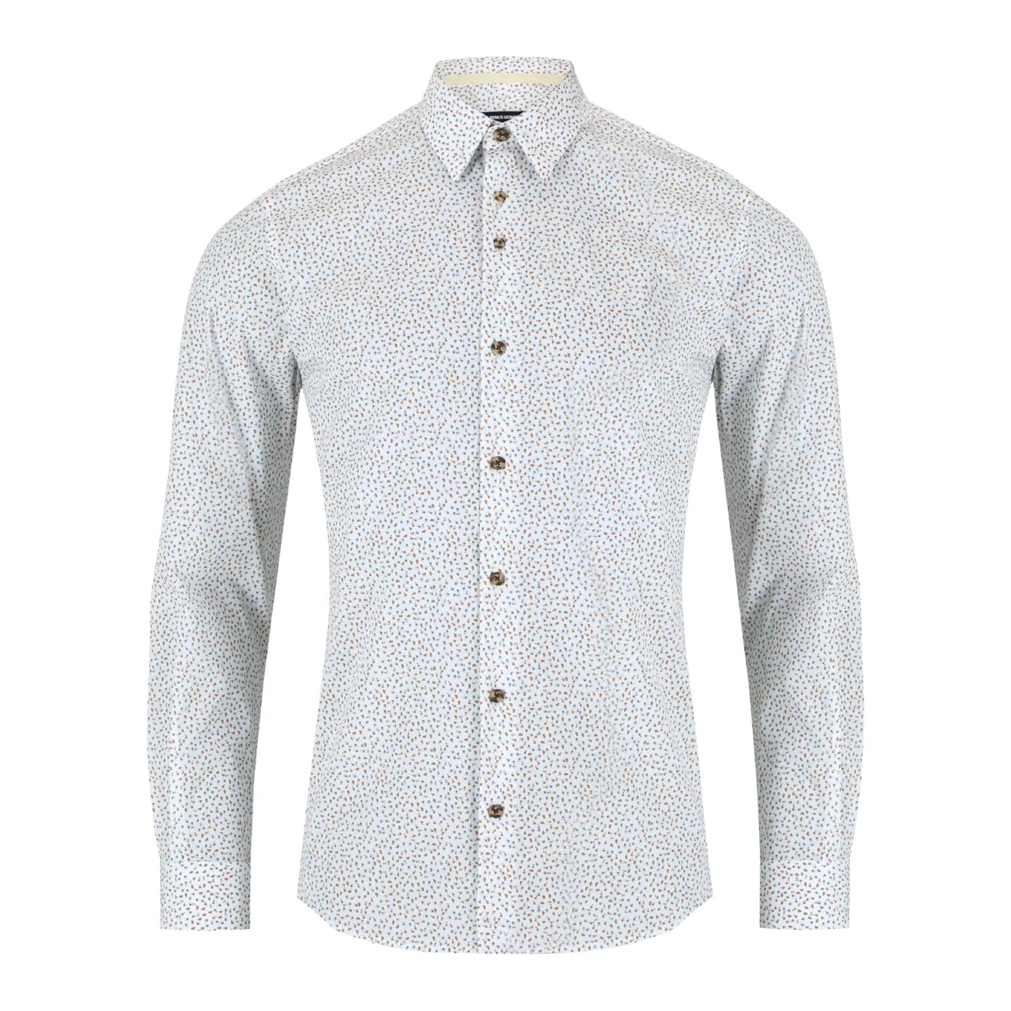 Buy Remus Uomo Floral Meadow Long Sleeve Shirt - Yellow/White | Long-Sleeved Shirtss at Woven Durham