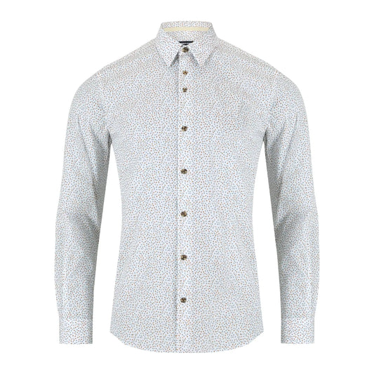 Buy Remus Uomo Floral Meadow Long Sleeve Shirt - Yellow/White | Long-Sleeved Shirtss at Woven Durham