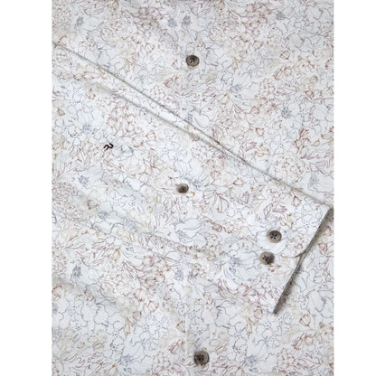 Buy Remus Uomo Floral Stencil Print Shirt - Stone | Long-Sleeved Shirtss at Woven Durham