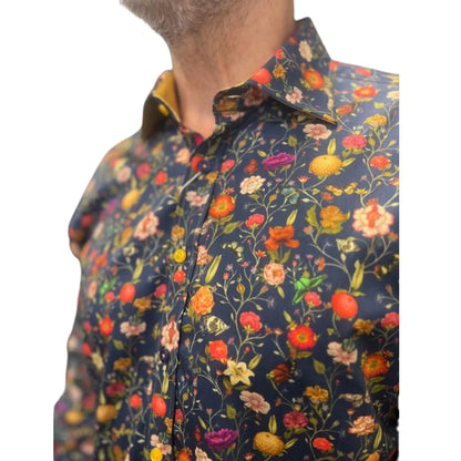 Buy Claudio Lugli Floral Vine Print - Mustard | Long-Sleeved Shirtss at Woven Durham