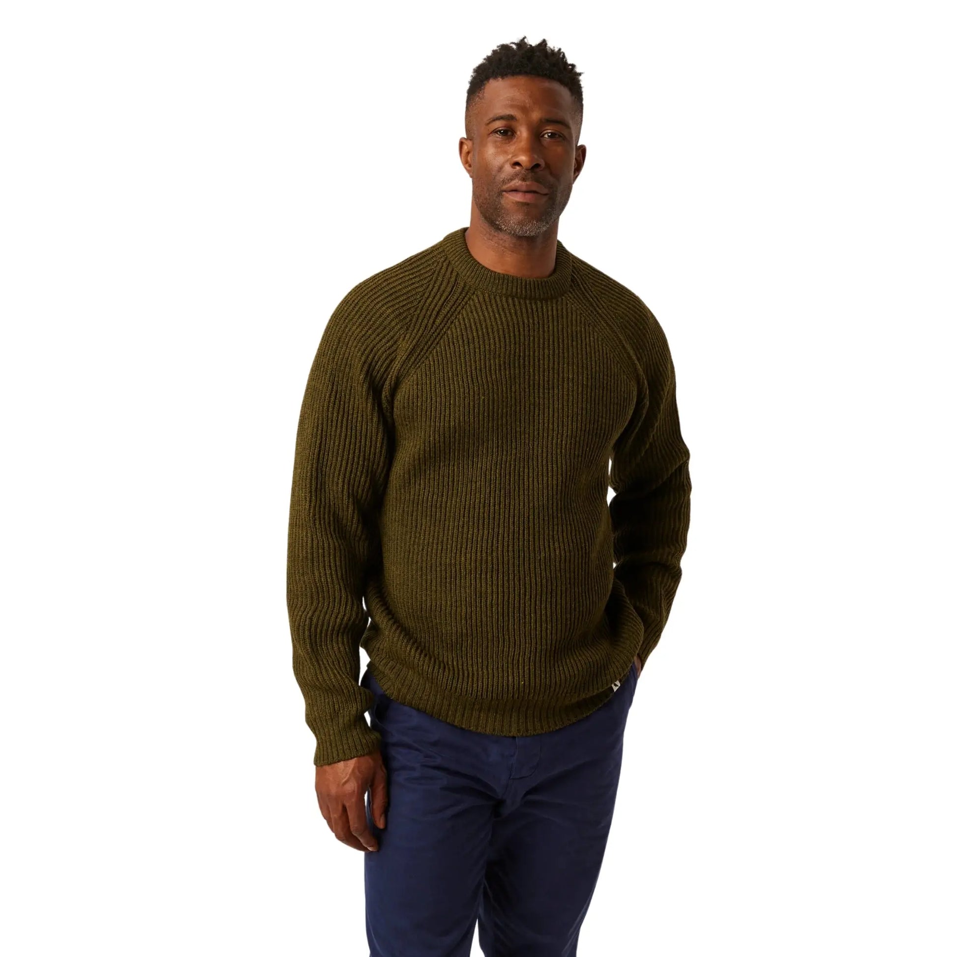 Buy Peregrine Ford Olive Crew-Neck Jumper | Crew-Neck Jumperss at Woven Durham