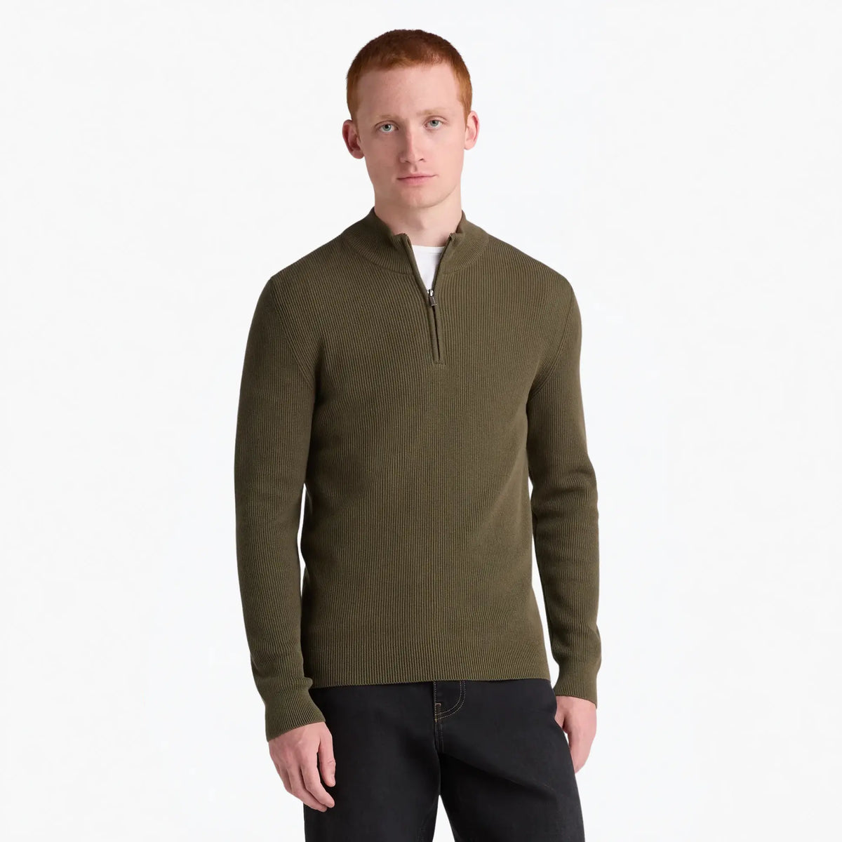 Buy Remus Uomo Forest Green Quarter-Zip Jumper | V-Neck Jumperss at Woven Durham