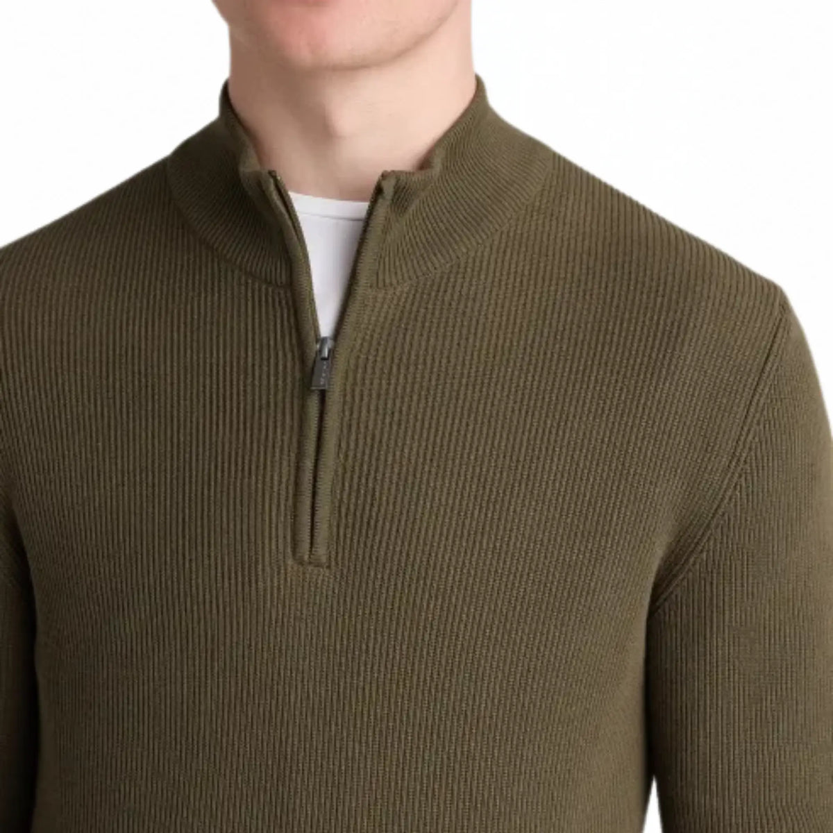 Buy Remus Uomo Forest Green Quarter-Zip Jumper | V-Neck Jumperss at Woven Durham