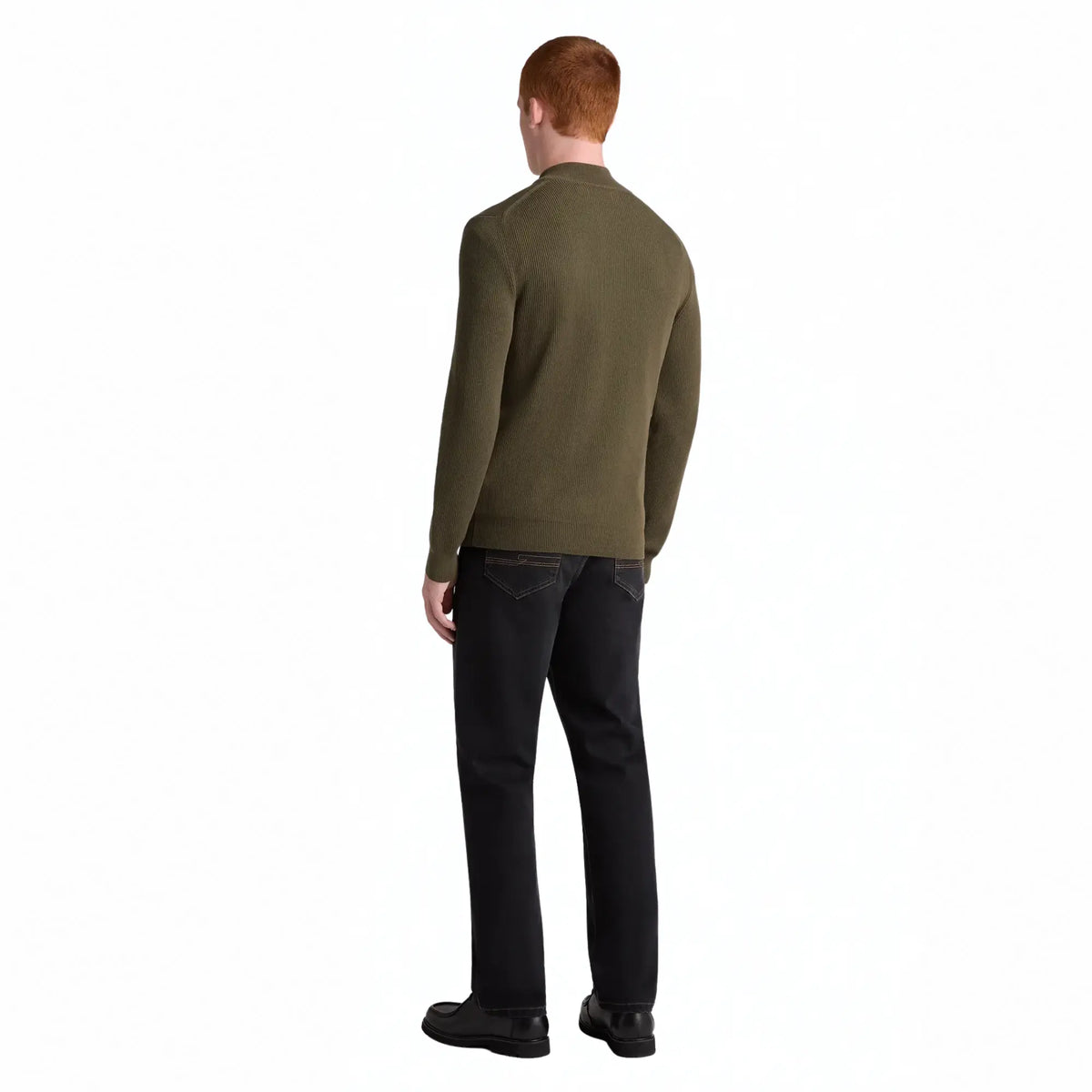 Buy Remus Uomo Forest Green Quarter-Zip Jumper | V-Neck Jumperss at Woven Durham