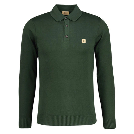 Buy Gabicci Vintage Francesco Long Sleeve Polo - Forest Green | Long-Sleeved Polo Shirtss at Woven Durham