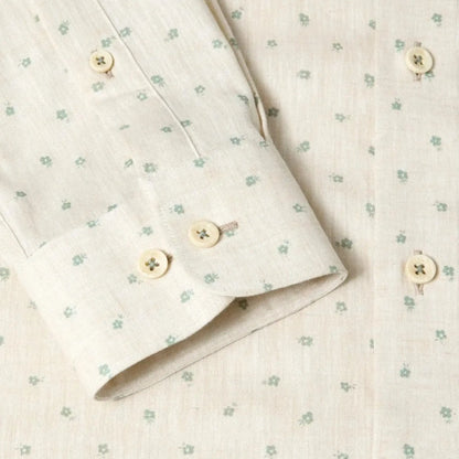 Buy Remus Uomo Frank Floral Linen Long Sleeve Shirt - Stone | Long-Sleeved Shirtss at Woven Durham