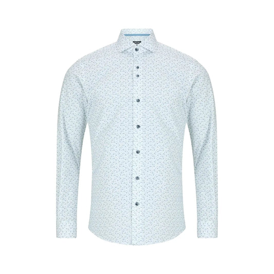 Buy Remus Uomo Frank Floral Print Long Sleeve Shirt - Blue/White | Long-Sleeved Shirtss at Woven Durham