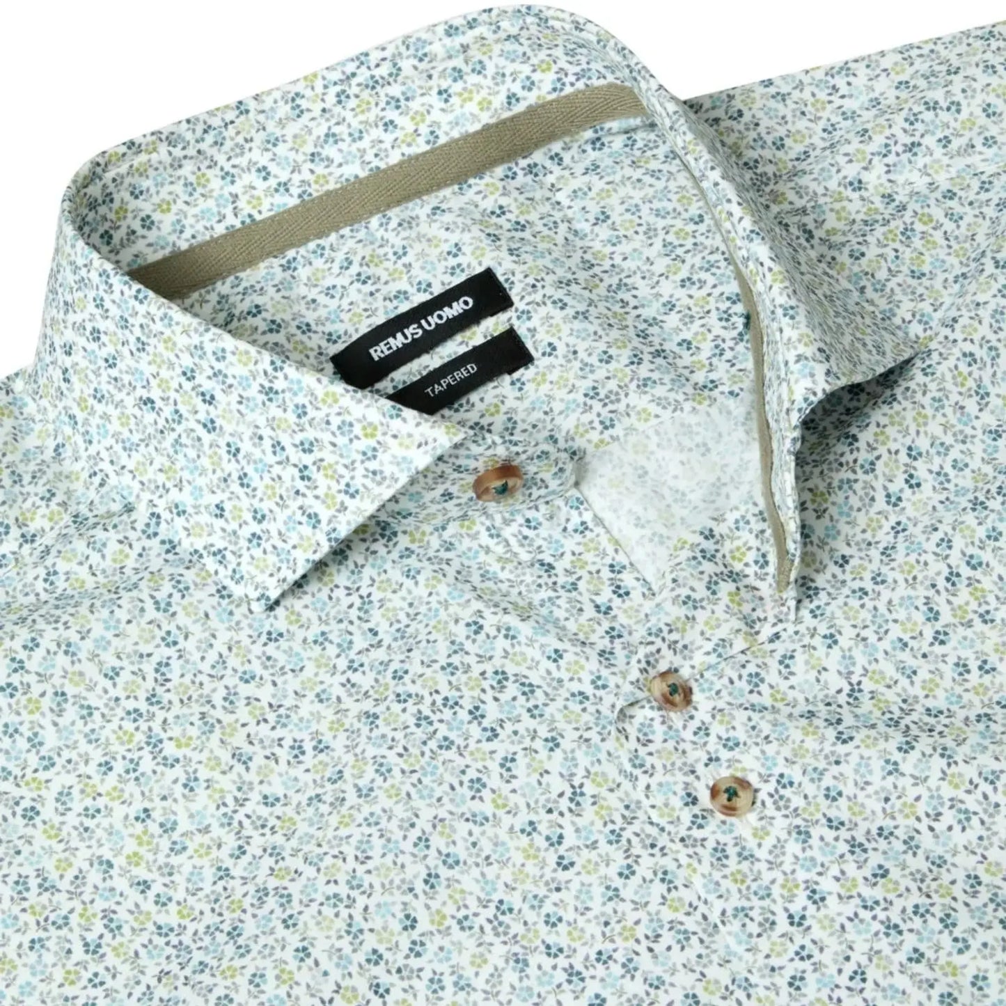 Buy Remus Uomo Frank Floral Print Long Sleeve Shirt - Green | Long-Sleeved Shirtss at Woven Durham