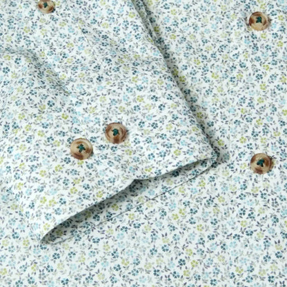 Buy Remus Uomo Frank Floral Print Long Sleeve Shirt - Green | Long-Sleeved Shirtss at Woven Durham