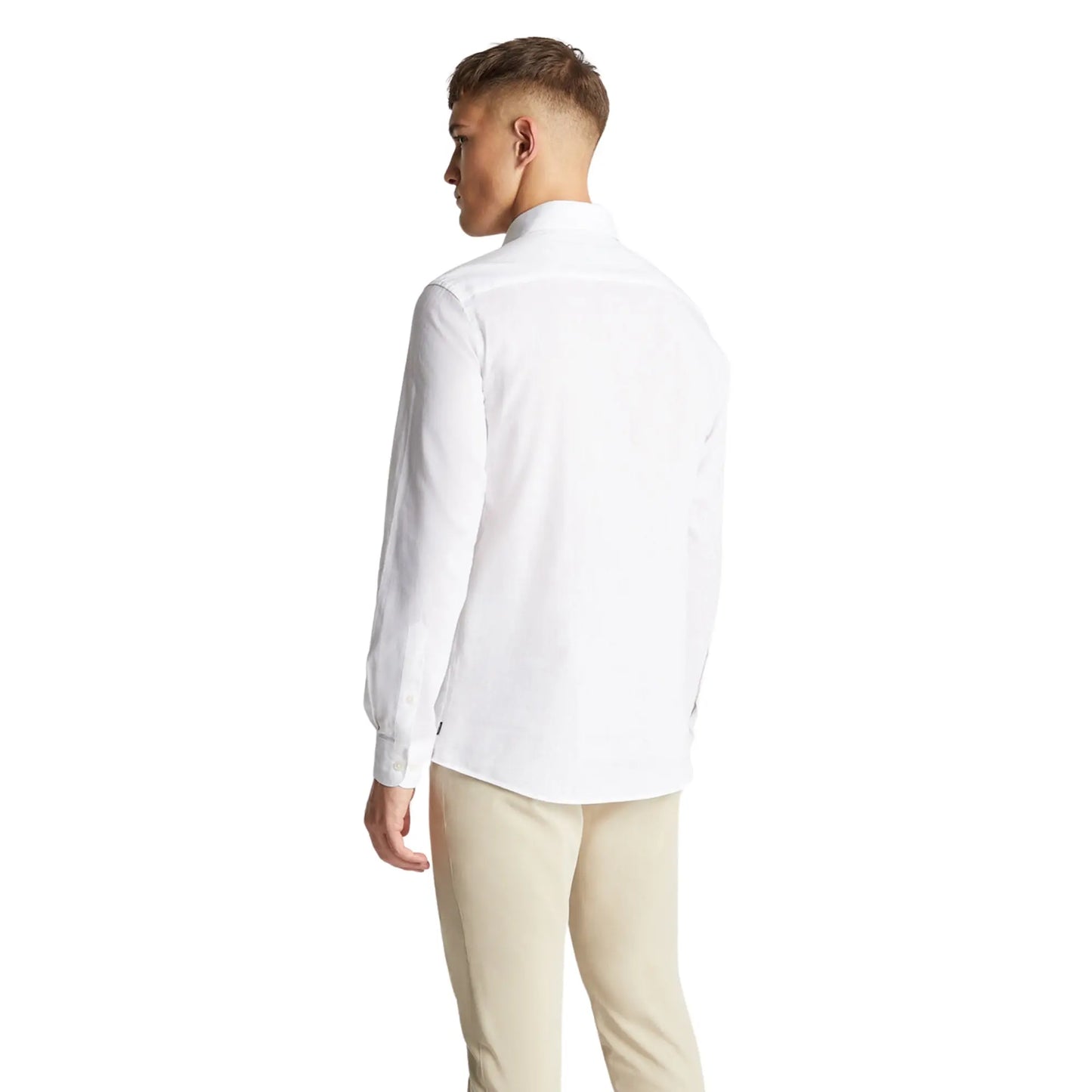 Buy Remus Uomo Frank Linen Long Sleeve Shirt - White | Long-Sleeved Shirtss at Woven Durham