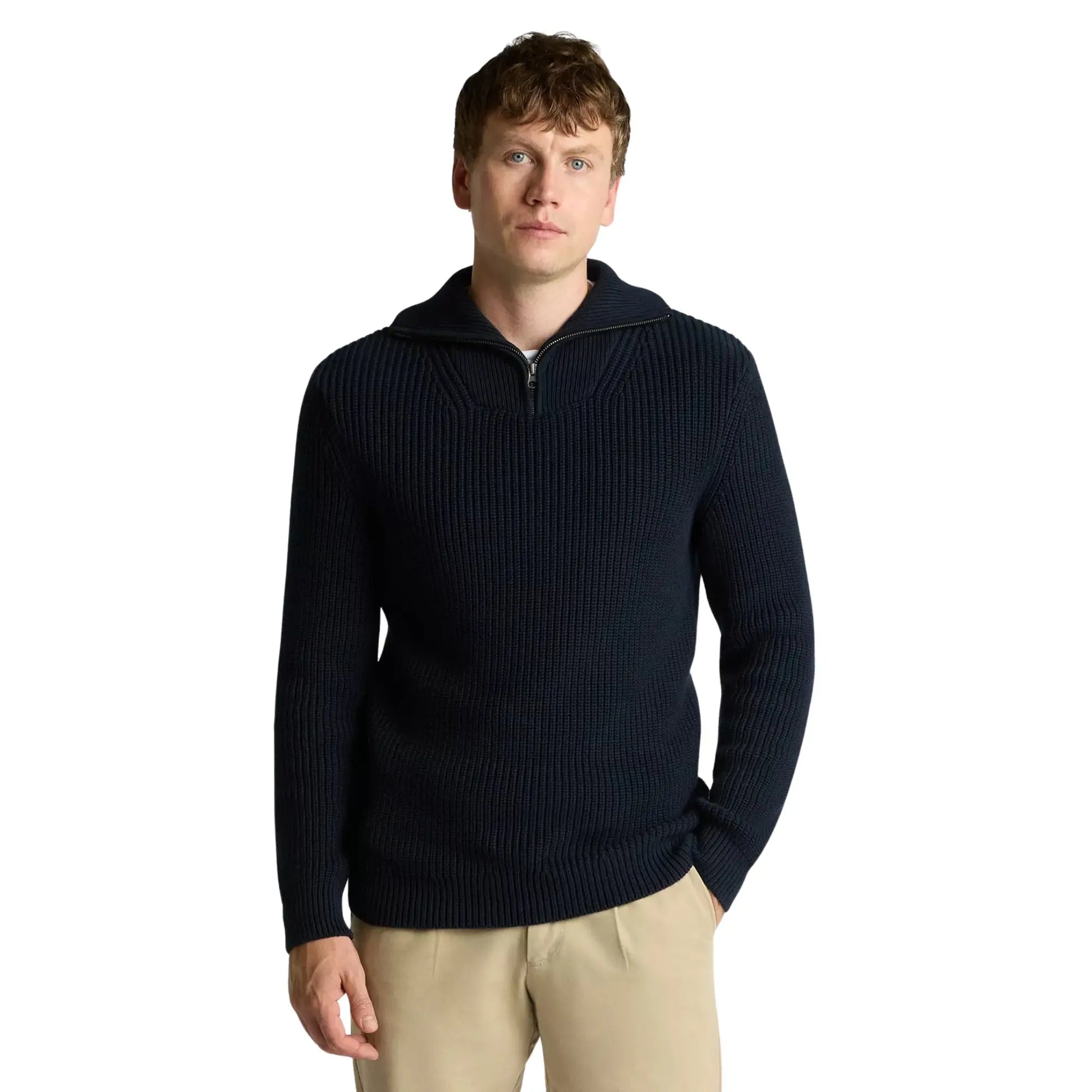 Buy Remus Uomo Funnel Neck Sweater - Navy | Crew-Neck Jumperss at Woven Durham