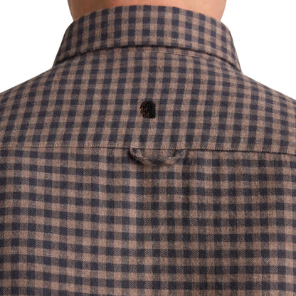 Buy Remus Uomo Gingham Check Navy & Brown Shirt | Overshirtss at Woven Durham