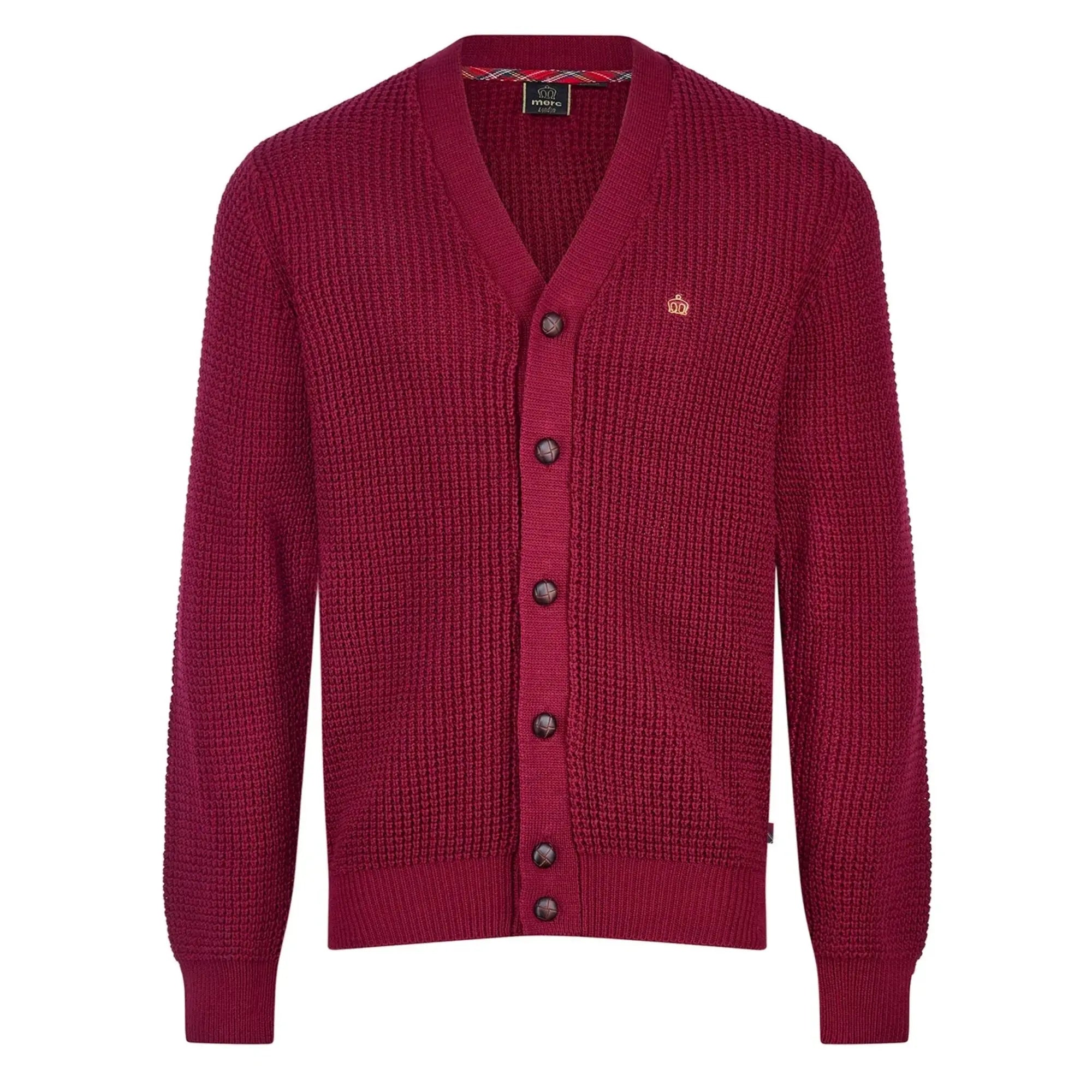 Burgundy chunky outlet knit cardigan