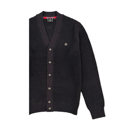 Buy Merc London Grayson Chunky Knit Cardigan - Dark Brown | Cardiganss at Woven Durham