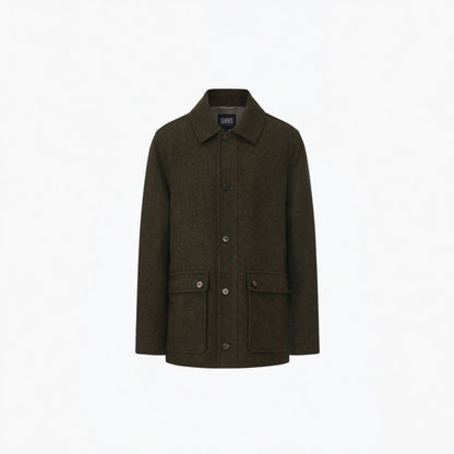 Buy Guards London Green Kyle Wool Tweed Heritage Carcoat | Mac's & Trench Coatss at Woven Durham