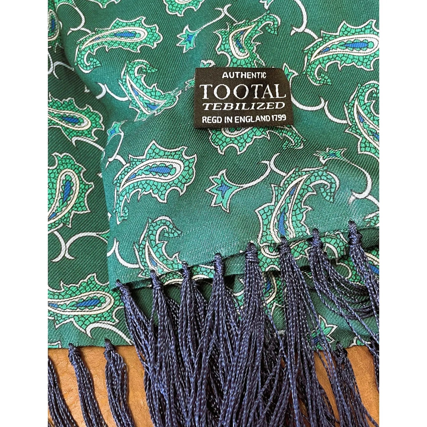 Buy Tootal Green Paisley Rayon Scarf | Aviator Scarvess at Woven Durham