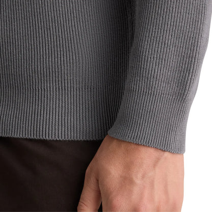 Buy Remus Uomo Grey Ribbed Half-Zip Jumper | V-Neck Jumperss at Woven Durham