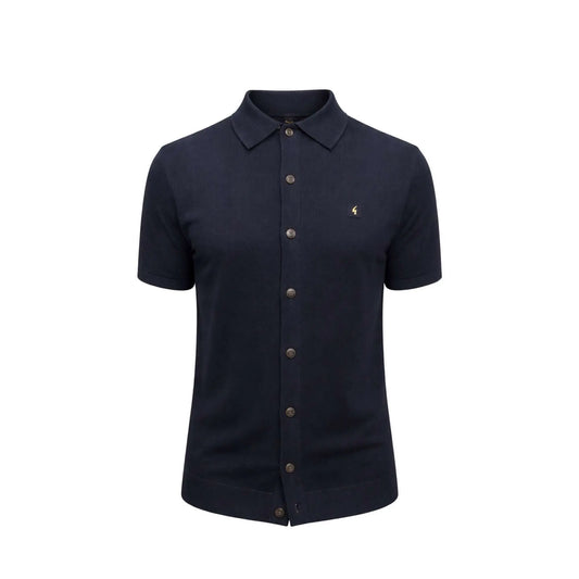 Buy Gabicci Vintage Guinness Button-Through Polo - Navy | Short-Sleeved Polo Shirtss at Woven Durham