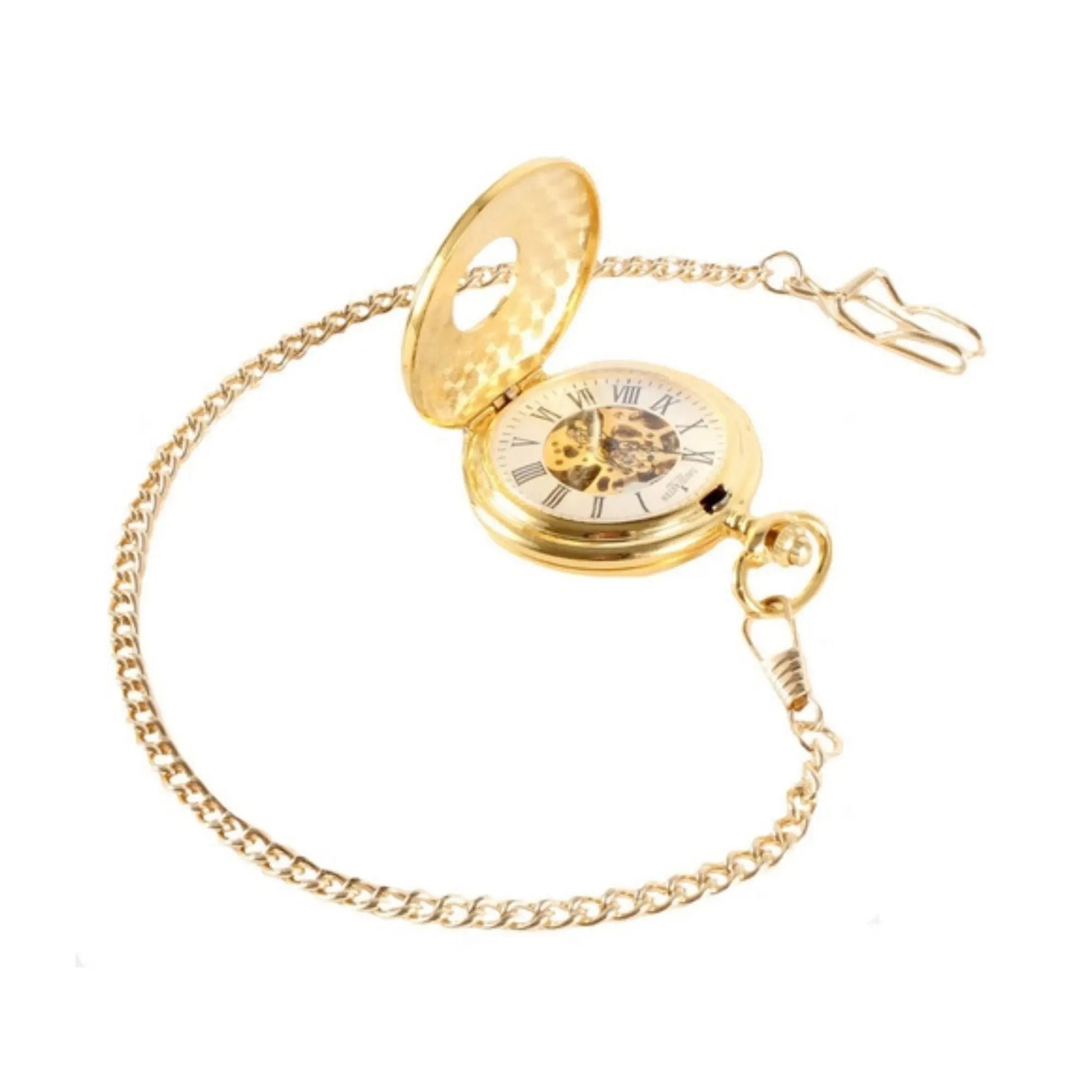 Buy David Aster Half Hunter Mechanical Pocket Watch - Gold | Pocket Watchess at Woven Durham