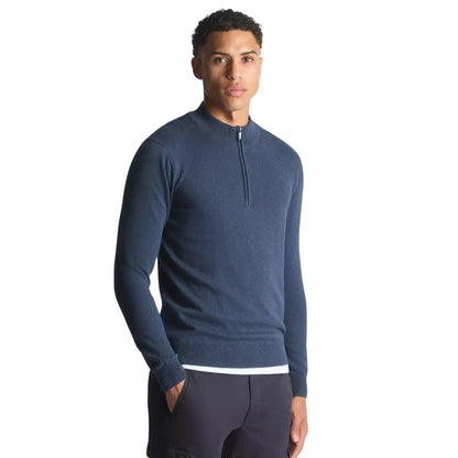 Buy Remus Uomo Half Zip Jumper - Blue | Crew-Neck Jumperss at Woven Durham