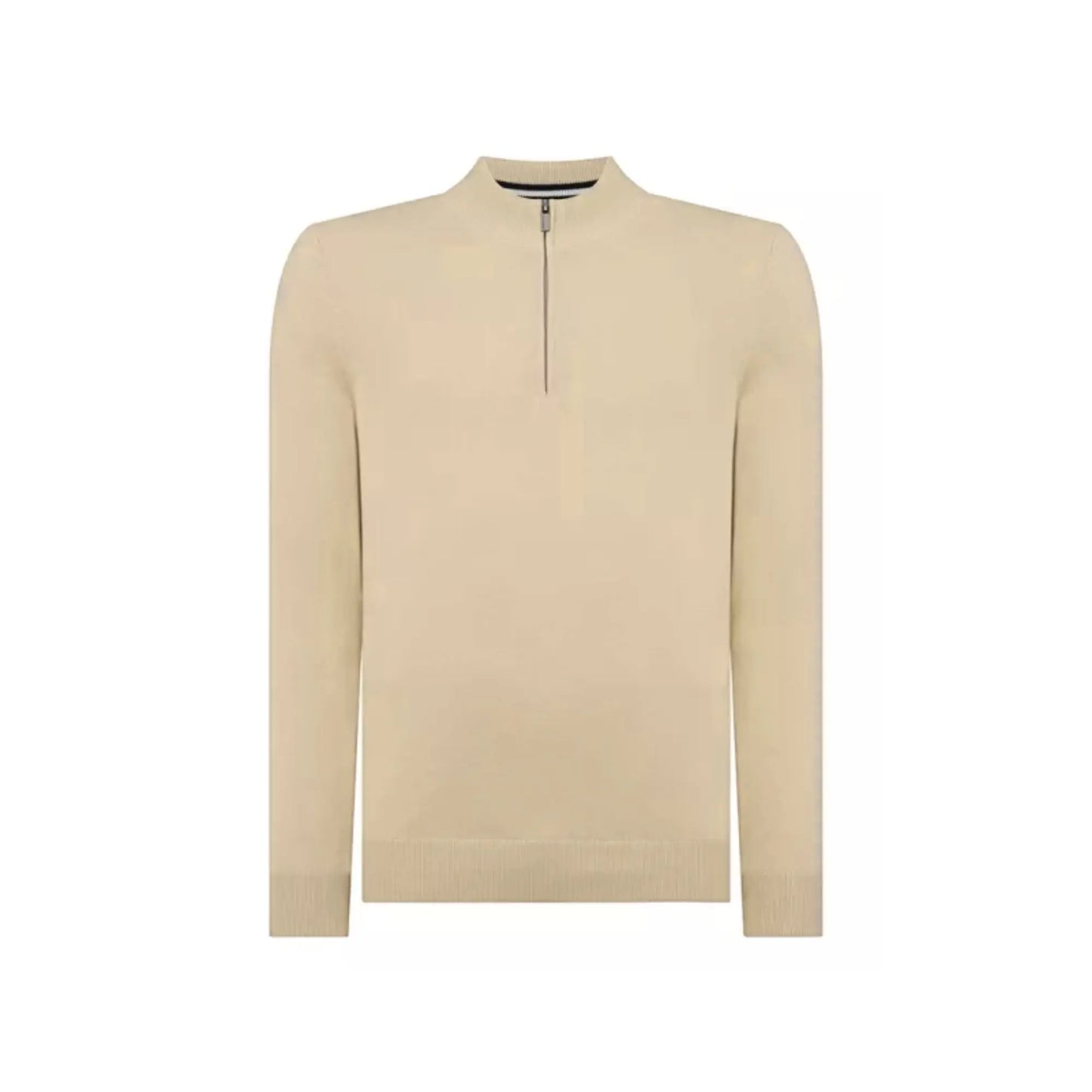 Buy Remus Uomo Half Zip Jumper - Stone | Crew-Neck Jumperss at Woven Durham