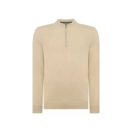 Buy Remus Uomo Half Zip Jumper - Stone | Crew-Neck Jumperss at Woven Durham