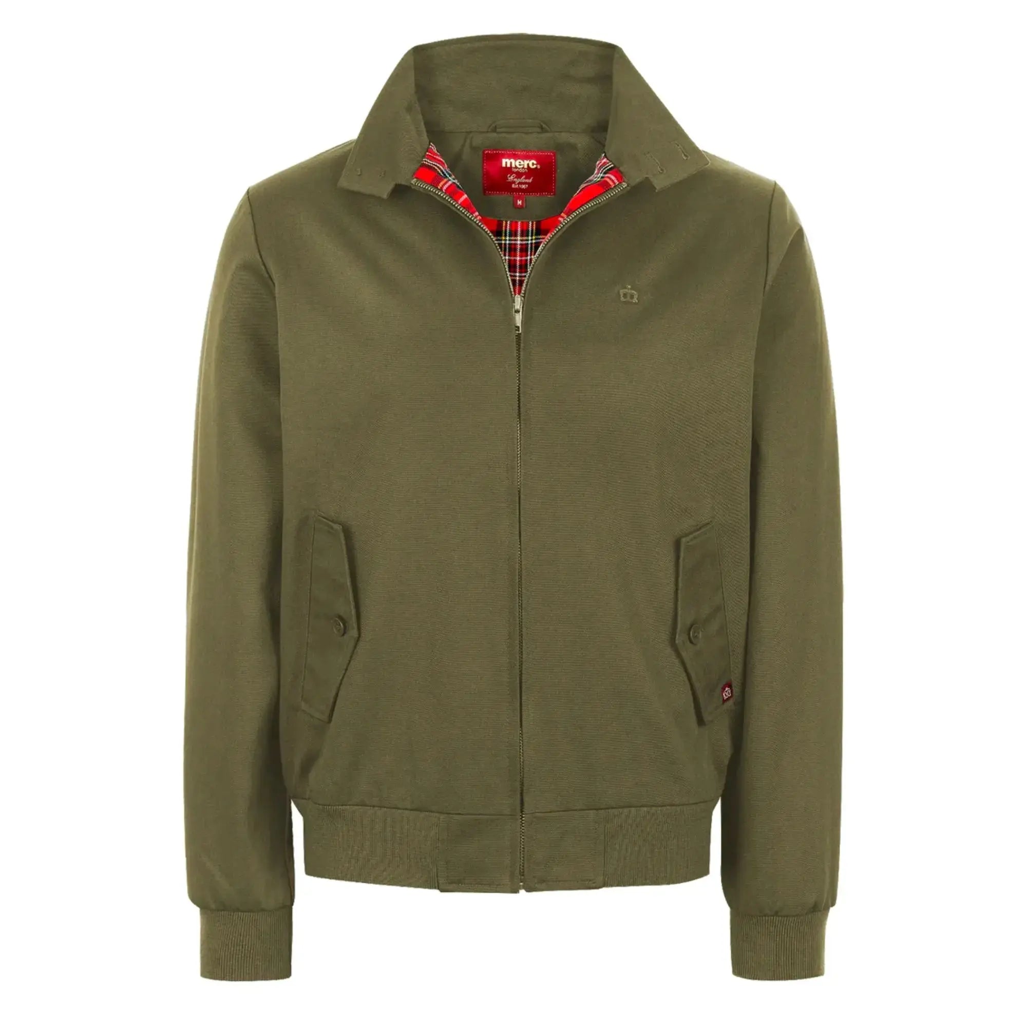 Merc London Harrington Cotton Jacket - Olive Green | Woven Durham