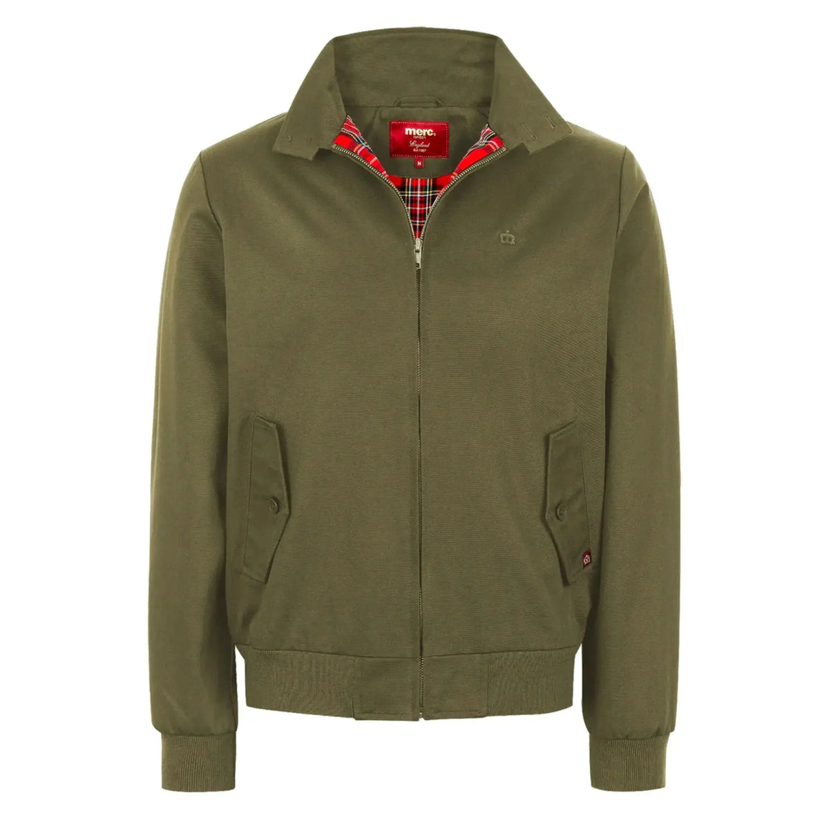 Merc Arthur Harrington Jacket Homme - Denim Premium Avec Doublure Tartan Iconique