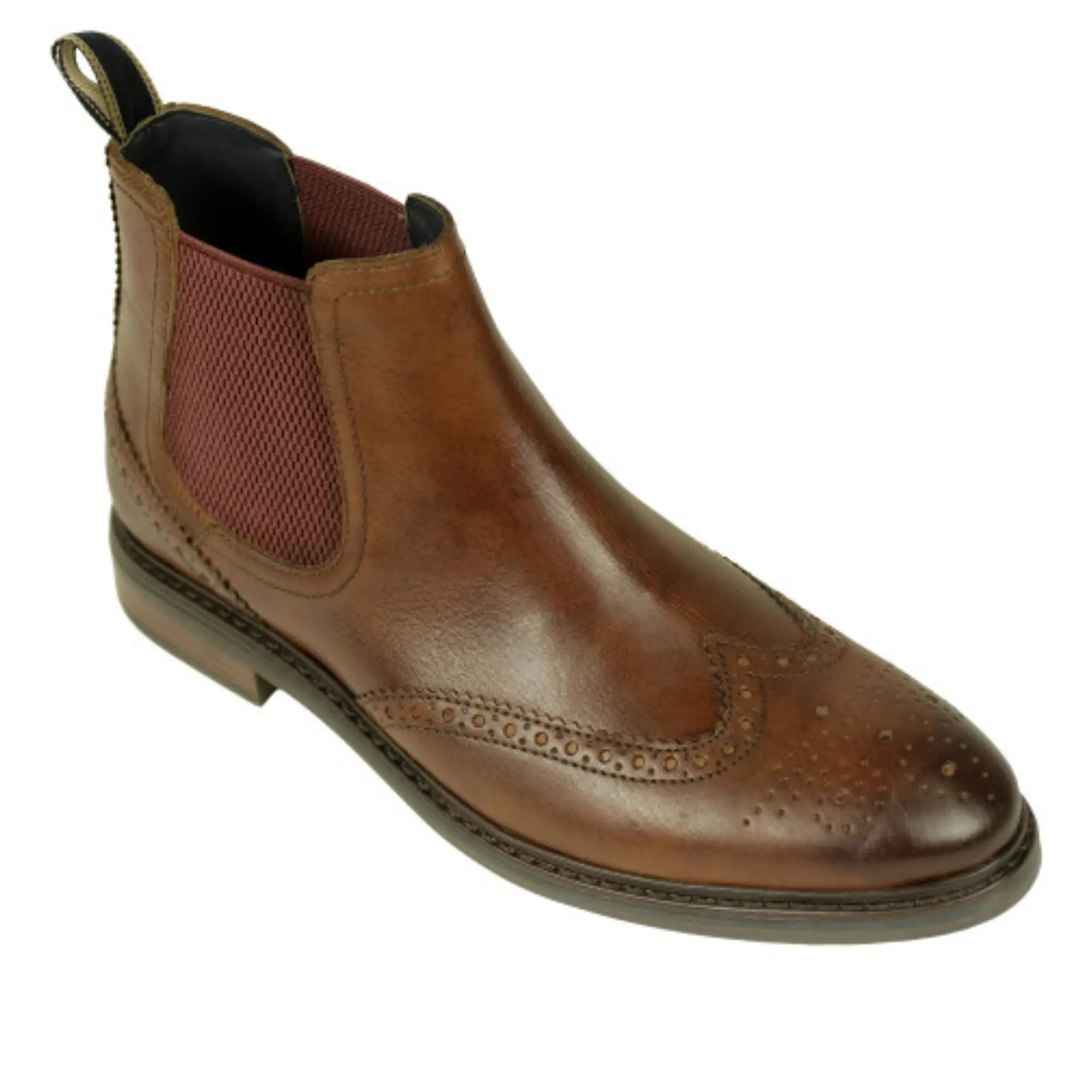 Front Stanford Leather Chelsea Boots Brown Buy Woven Durham