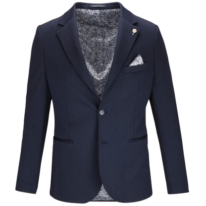 Buy Guide London Herringbone Stretch Blazer - Navy | Blazerss at Woven Durham