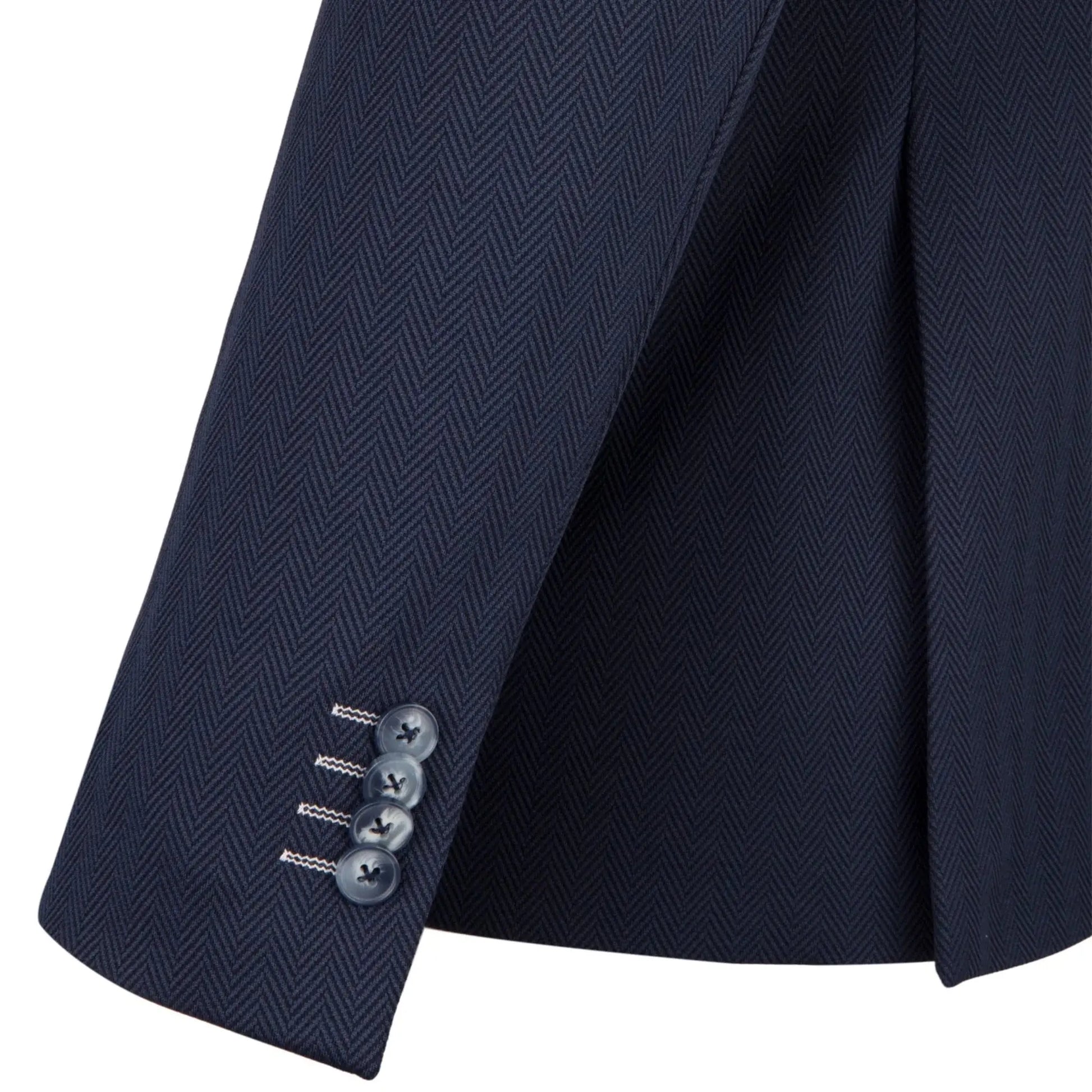 Buy Guide London Herringbone Stretch Blazer - Navy | Blazerss at Woven Durham