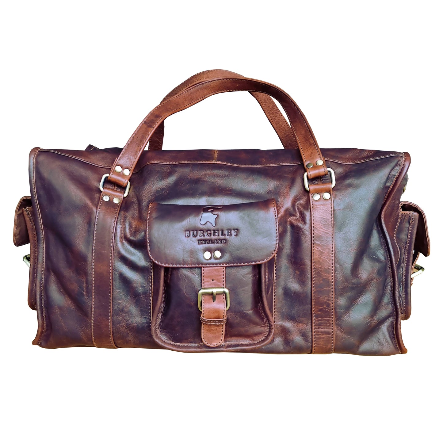 Buy Burghley Stamford – Full Leather Vintage Style Travel Bag / Holdall | s at Woven Durham