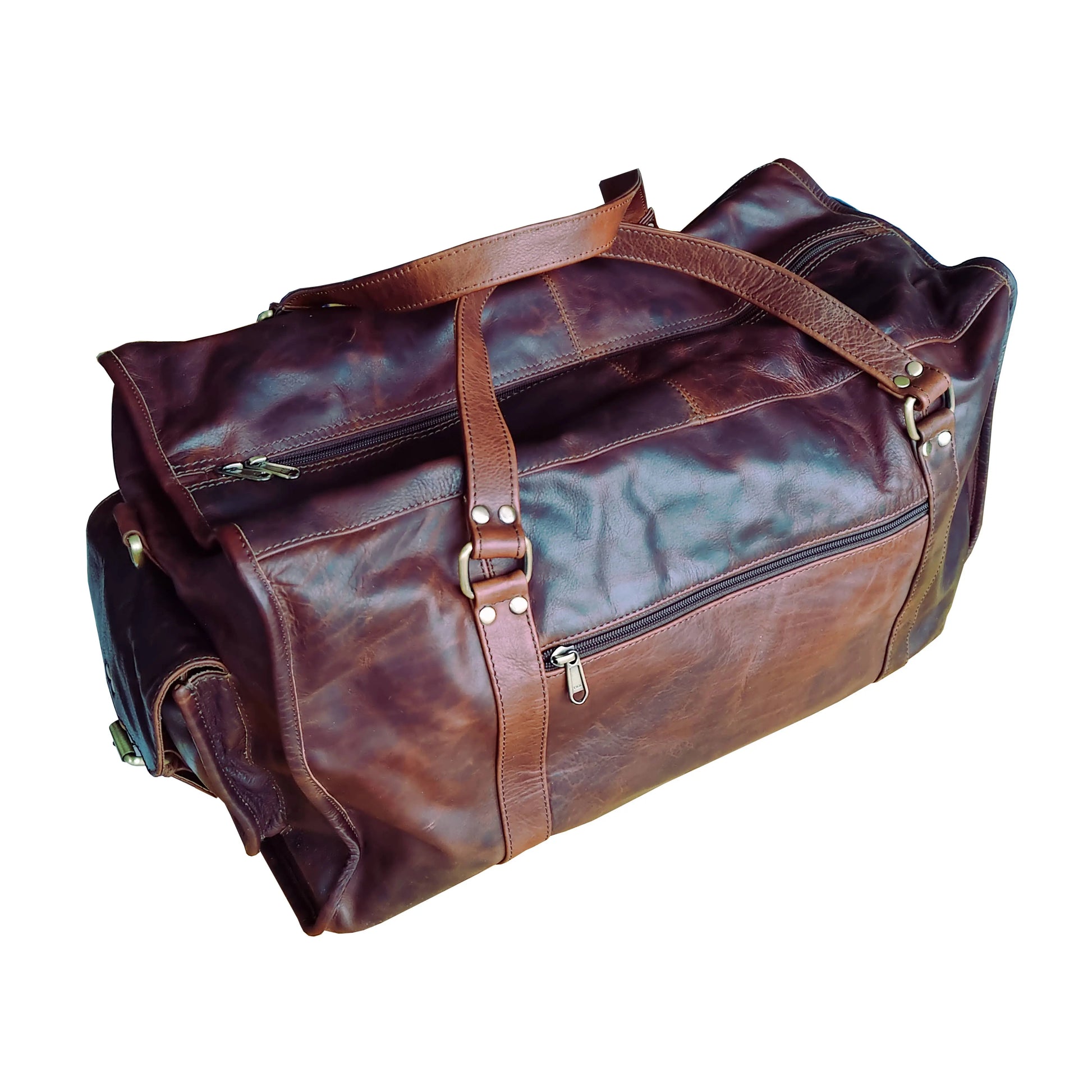 Buy Burghley Stamford – Full Leather Vintage Style Travel Bag / Holdall | s at Woven Durham