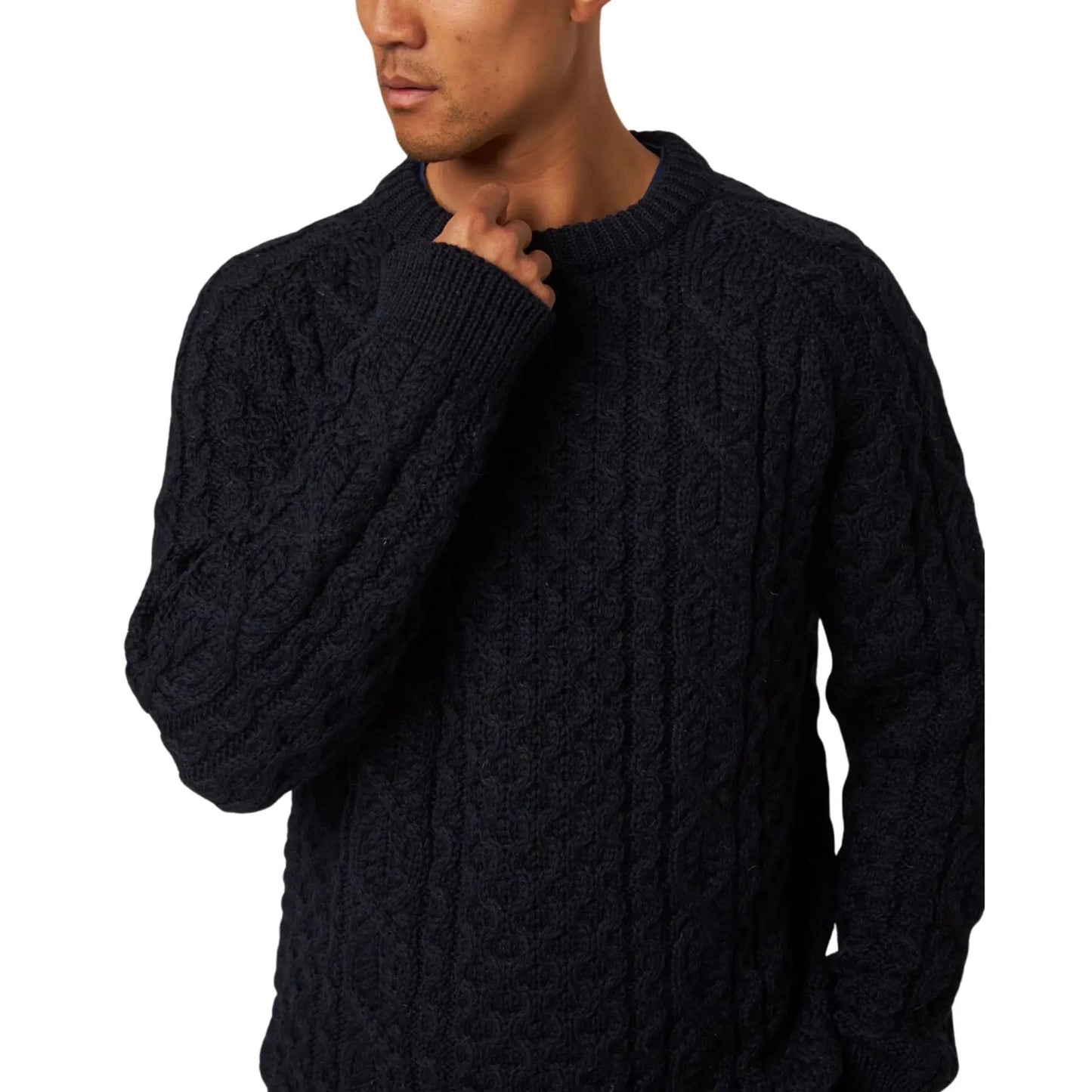 Buy Peregrine Hudson Chunky Crew-Neck Jumper - Navy | Crew-Neck Jumperss at Woven Durham