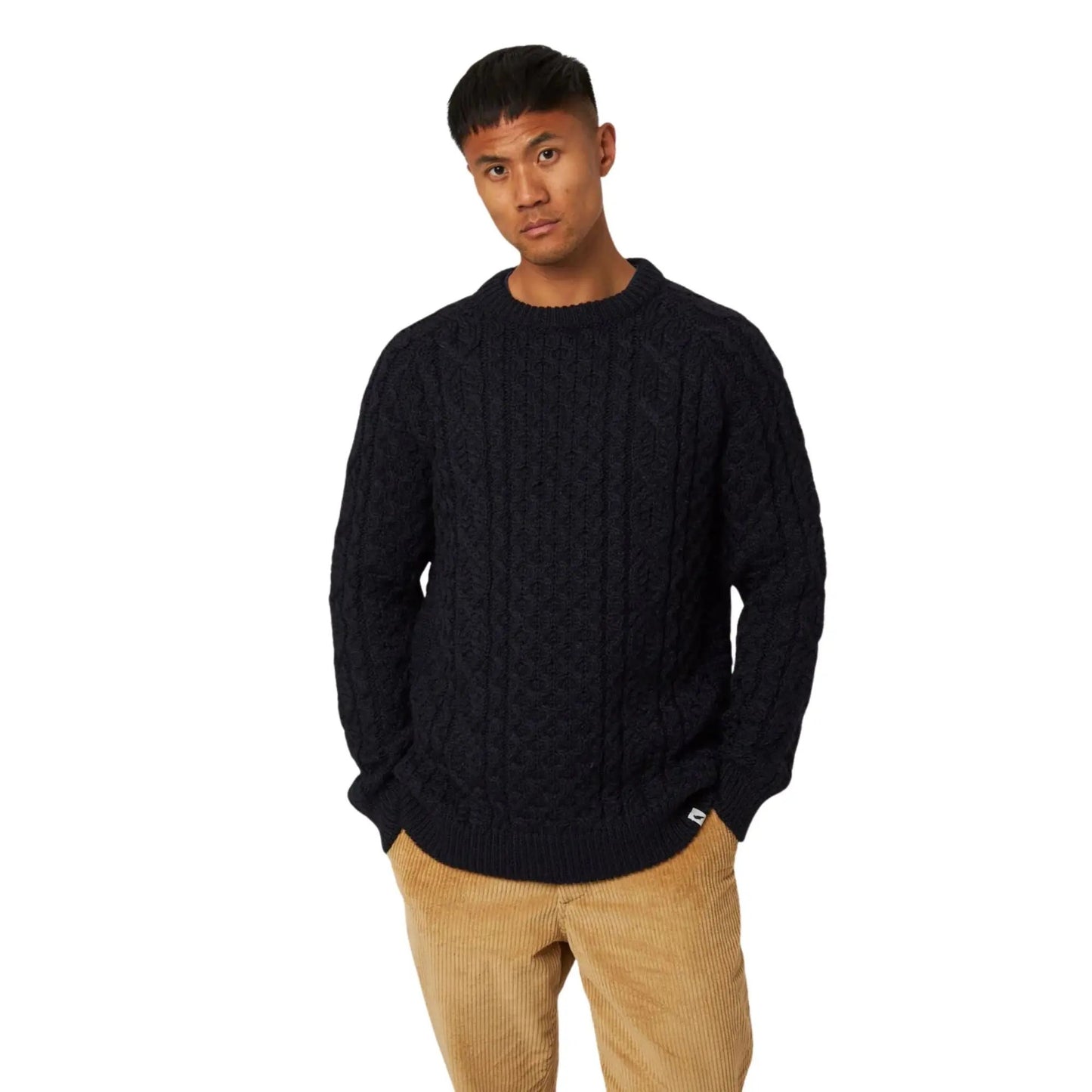 Buy Peregrine Hudson Chunky Crew-Neck Jumper - Navy | Crew-Neck Jumperss at Woven Durham