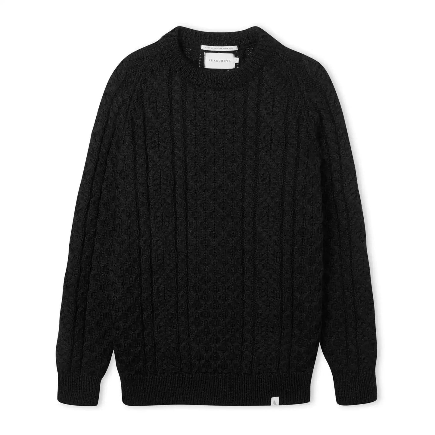 Buy Peregrine Hudson Navy Aran Jumper | Crew-Neck Jumperss at Woven Durham