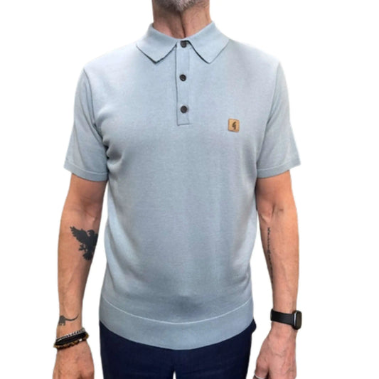 Buy Gabicci Vintage Jackson Knitted Polo - Mint | Short-Sleeved Polo Shirtss at Woven Durham