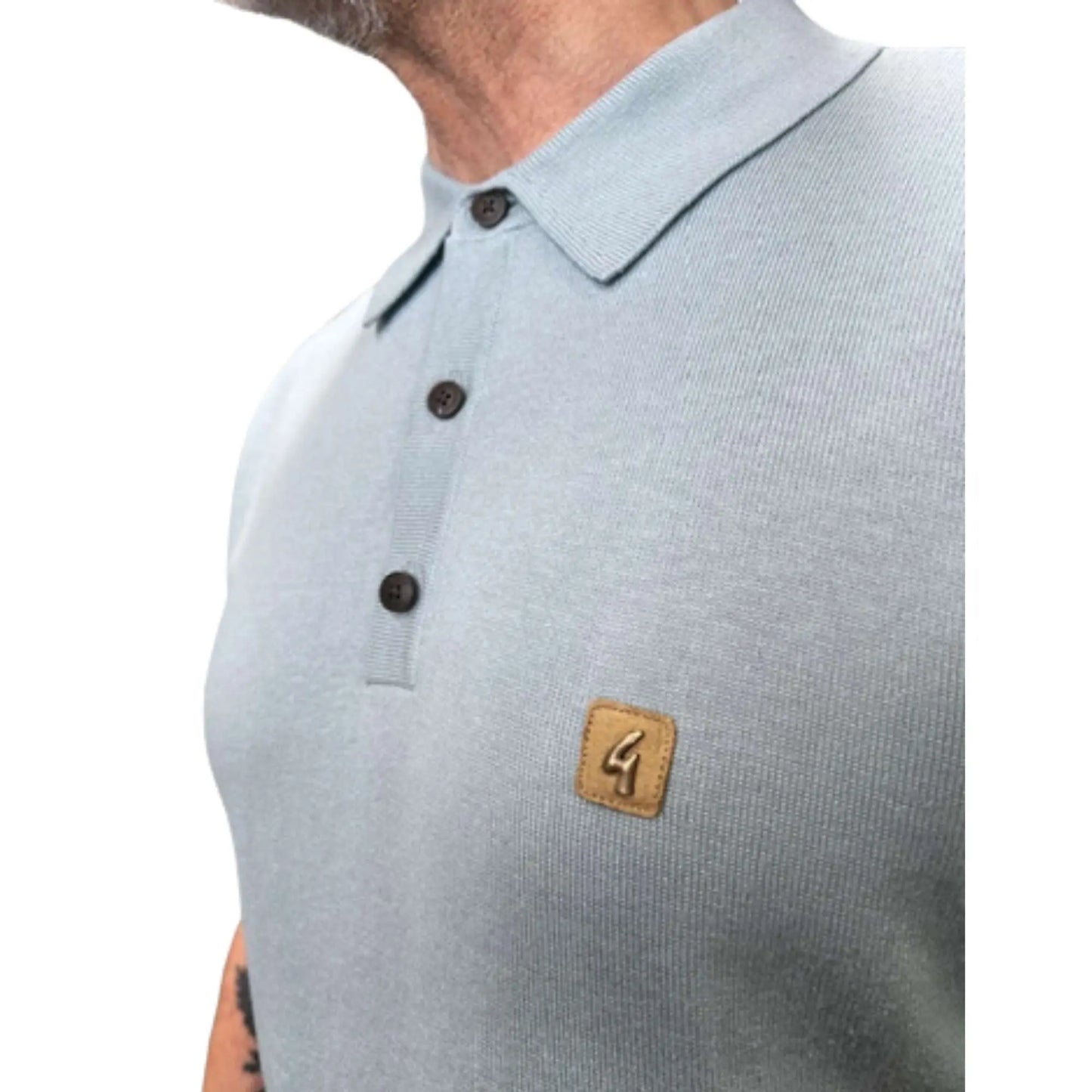 Buy Gabicci Vintage Jackson Knitted Polo - Mint | Short-Sleeved Polo Shirtss at Woven Durham