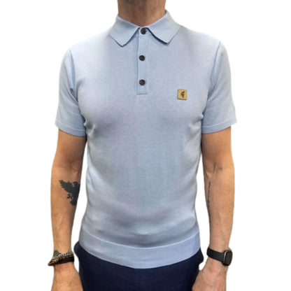 Buy Gabicci Vintage Jackson Knitted Polo - Surf | Short-Sleeved Polo Shirtss at Woven Durham