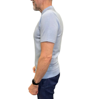 Buy Gabicci Vintage Jackson Knitted Polo - Surf | Short-Sleeved Polo Shirtss at Woven Durham