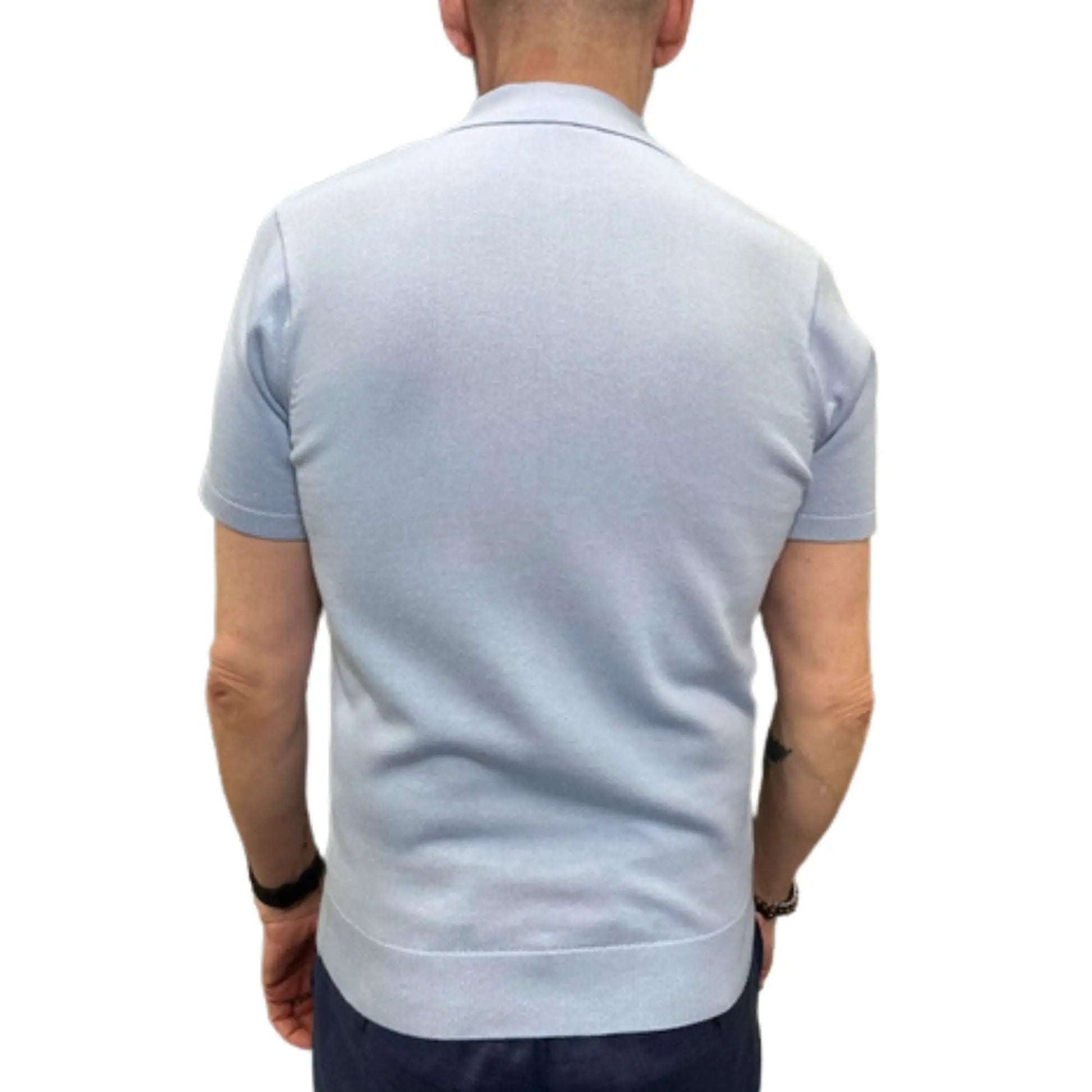 Buy Gabicci Vintage Jackson Knitted Polo - Surf | Short-Sleeved Polo Shirtss at Woven Durham