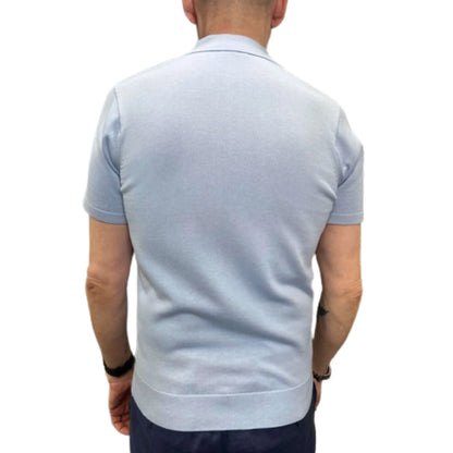 Buy Gabicci Vintage Jackson Knitted Polo - Surf | Short-Sleeved Polo Shirtss at Woven Durham