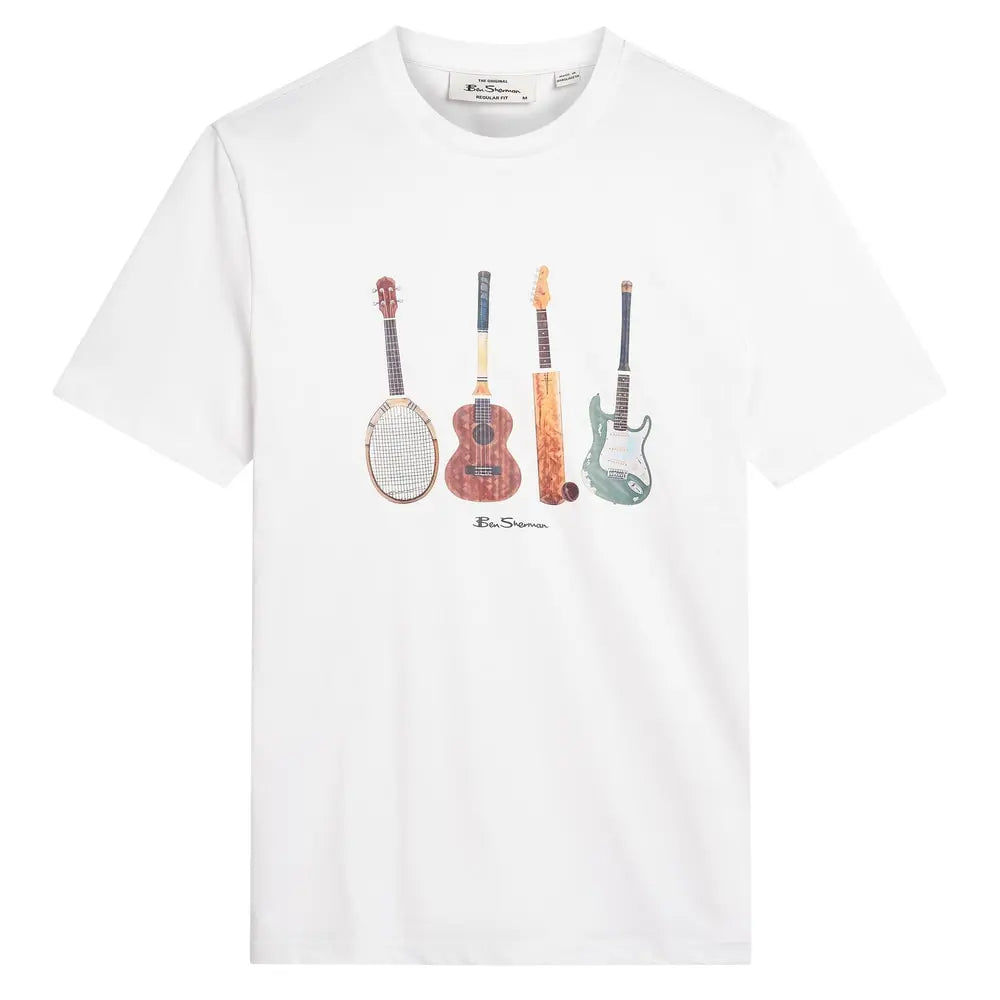 Buy Ben Sherman Jumble Guitars T-Shirt - White | T-Shirtss at Woven Durham