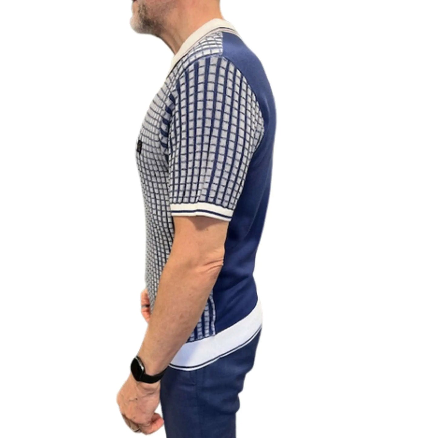 Buy Gabicci Vintage Jura Zip Collar Polo - Delft | Short-Sleeved Polo Shirtss at Woven Durham