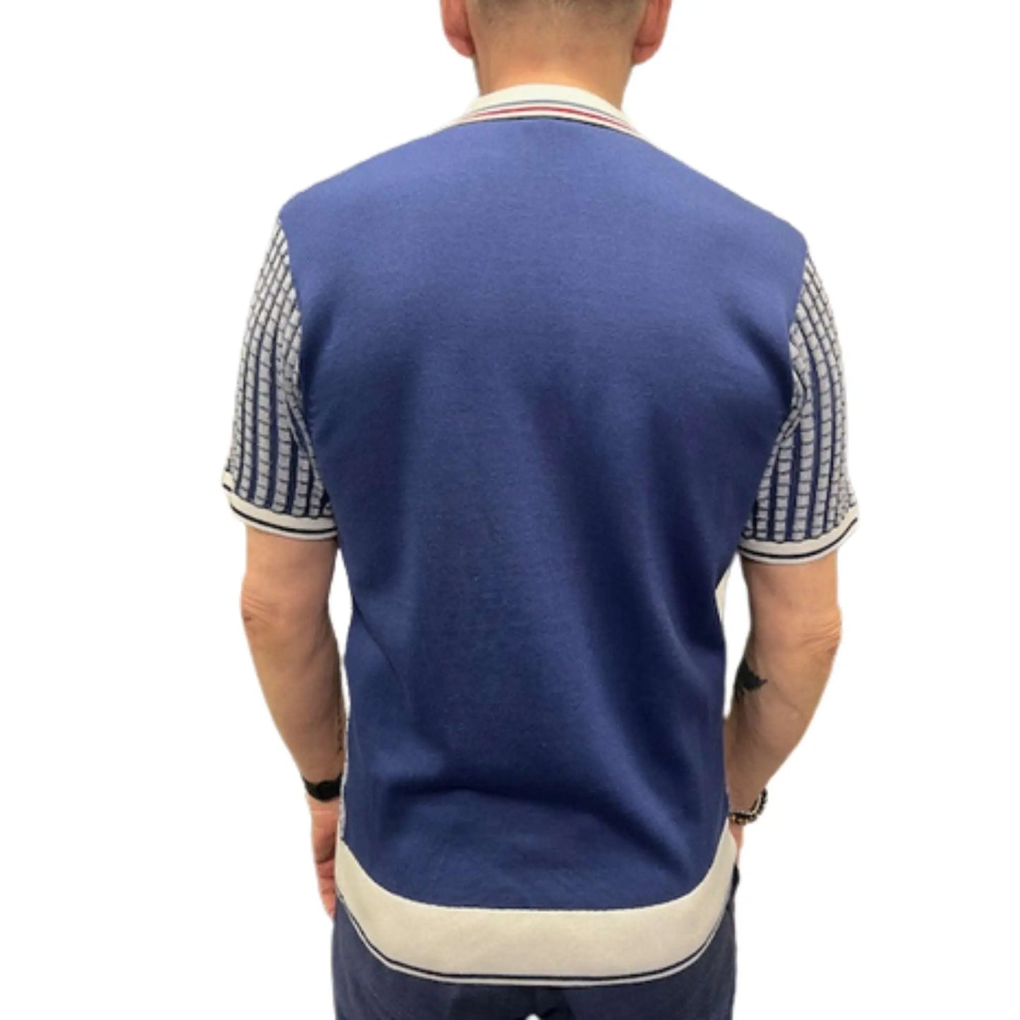 Buy Gabicci Vintage Jura Zip Collar Polo - Delft | Short-Sleeved Polo Shirtss at Woven Durham