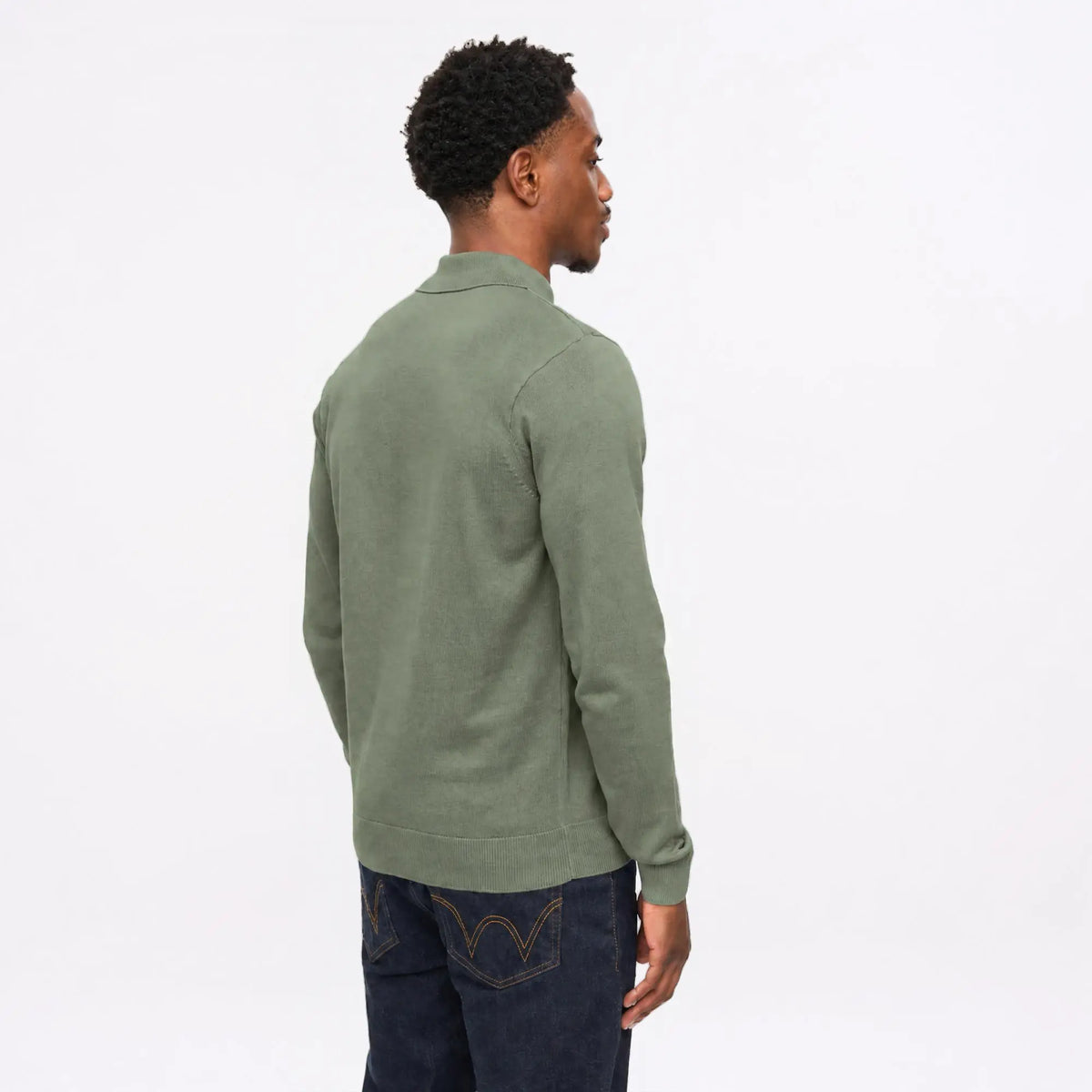 Buy Gabicci Vintage Khaki Francesco Long-Sleeved Knitted Polo | Long-Sleeved Polo Shirtss at Woven Durham