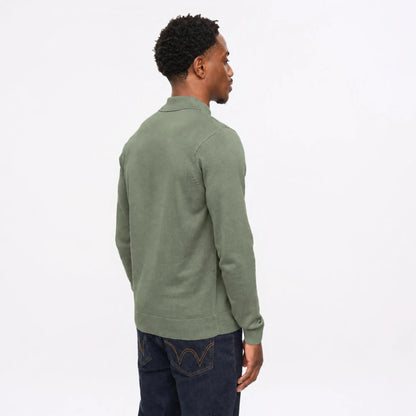 Buy Gabicci Vintage Khaki Francesco Long-Sleeved Knitted Polo | Long-Sleeved Polo Shirtss at Woven Durham