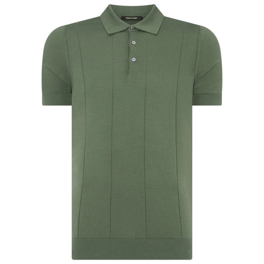 Buy Remus Uomo Knitted Polo - Green | Short-Sleeved Polo Shirtss at Woven Durham