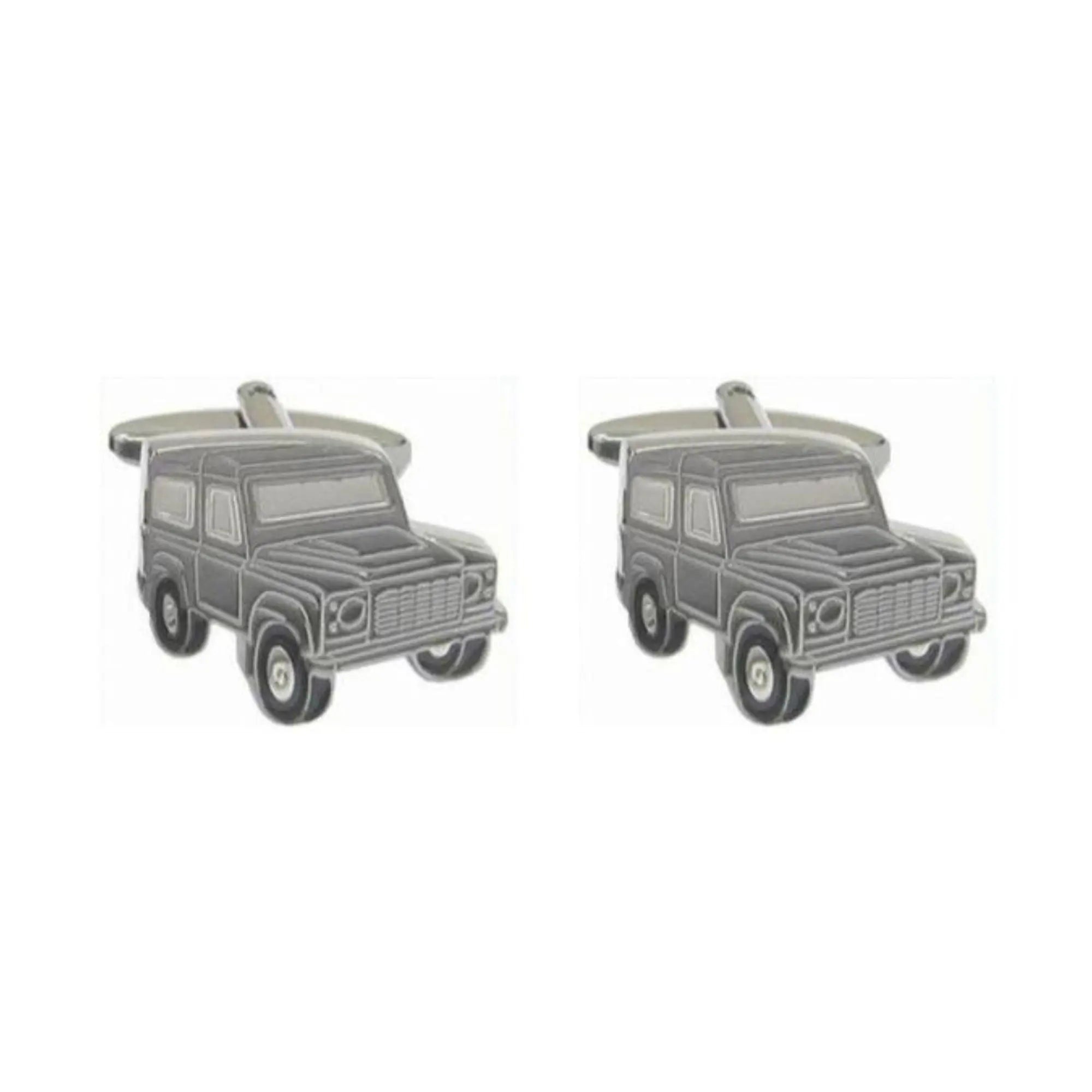 Land Rover Cufflinks Dalaco Silver Land Rover Defender Cufflinks | Woven Durham – Woven Retail