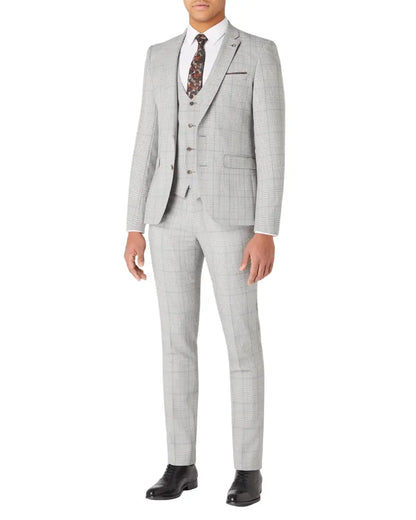 Buy Remus Uomo Laurino Check Suit Trouser - Light Grey | Suit Trouserss at Woven Durham